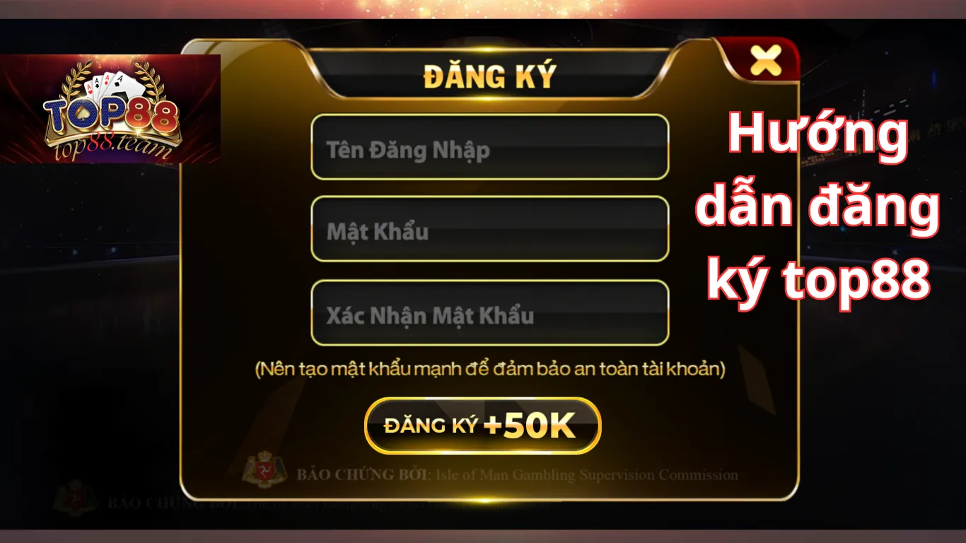 Hướng dẫn đăng ký cổng game Top88 chính chủ